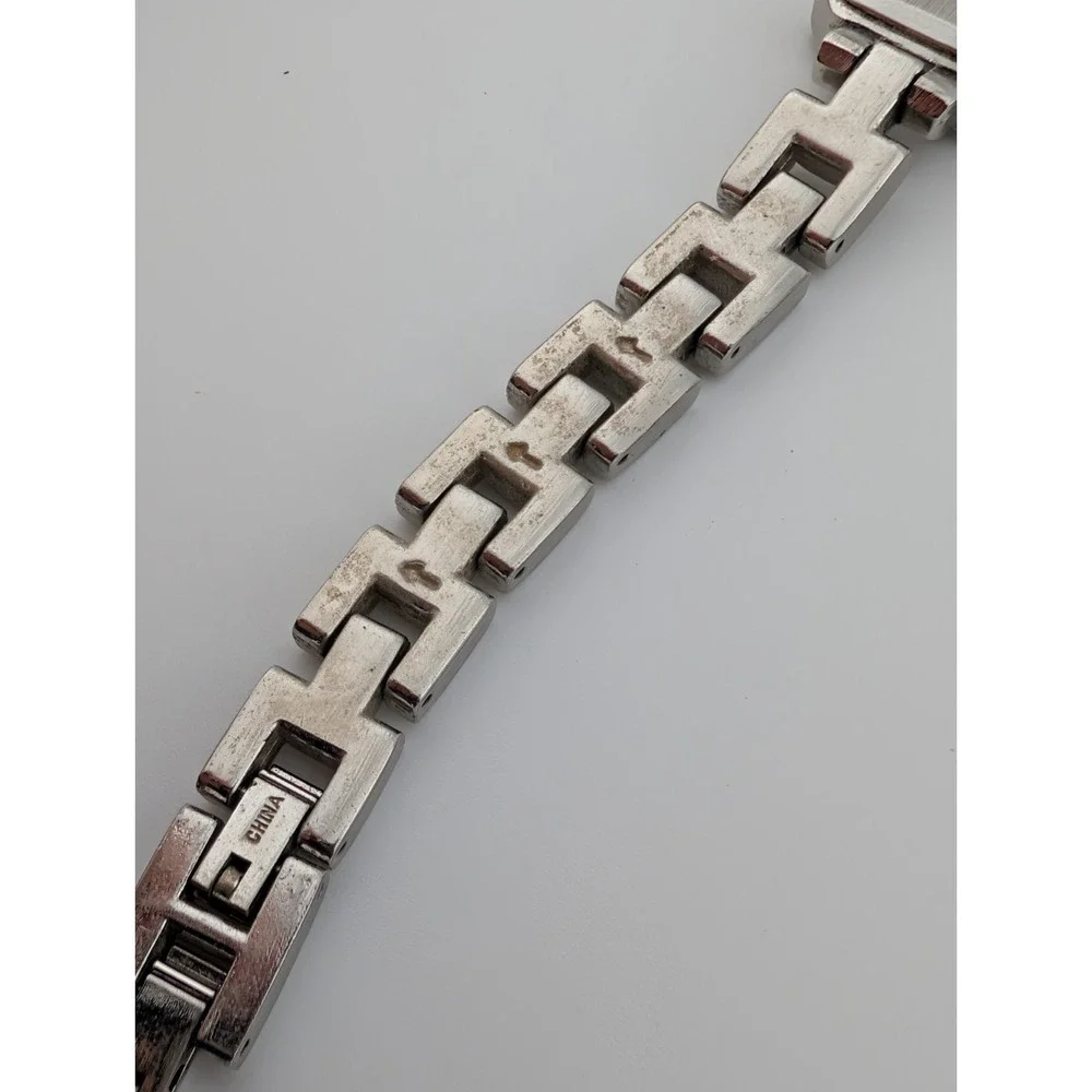 Avon‎ Tank Watch Women Rhinestone Bezel Silver 7.5